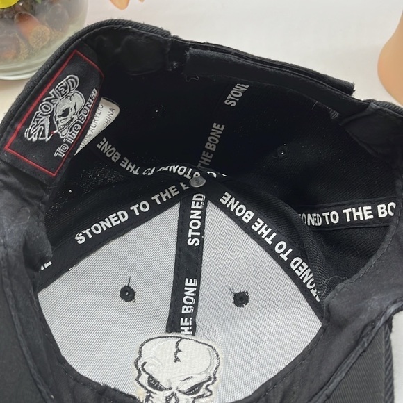 Stoned to the Bone Black Skull Baseball Hat Adjustable. HT1217 - Picture 6 of 6